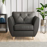 Edison Leather Armchair Light Feet Raven from Roseland Furniture