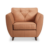 Edison Leather Armchair Dark Feet Saddle from Roseland Furniture