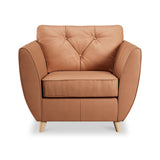 Edison Leather Armchair Light Feet Saddle from Roseland Furniture