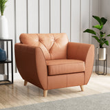 Edison Leather Armchair Light Feet Saddle from Roseland Furniture