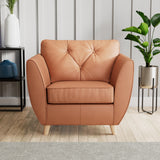 Edison Leather Armchair Light Feet Saddle from Roseland Furniture