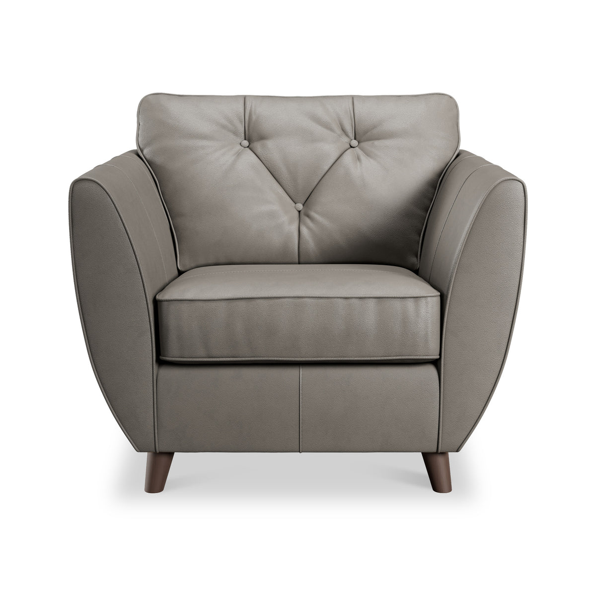 Edison Leather Armchair Dark Feet Stone from Roseland Furniture