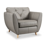 Edison Leather Armchair Light Feet Stone from Roseland Furniture