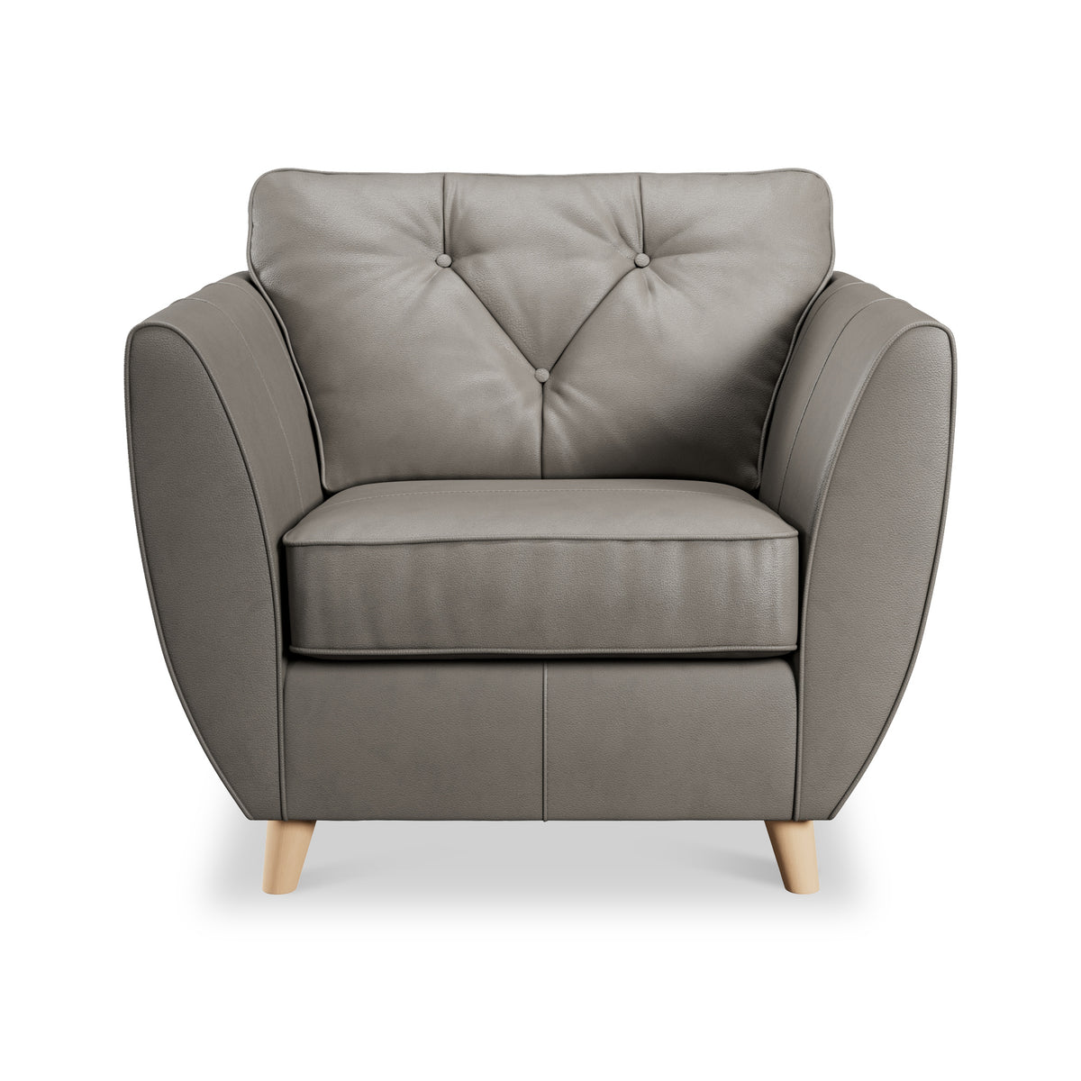 Edison Leather Armchair Light Feet Stone from Roseland Furniture