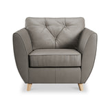 Edison Leather Armchair Light Feet Stone from Roseland Furniture