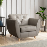 Edison Leather Armchair Light Feet Stone from Roseland Furniture