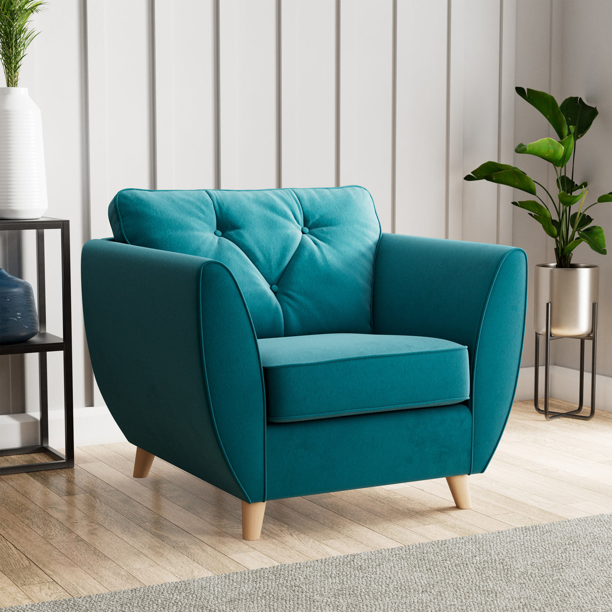 Edison Armchair Light Feet Mallard from Roseland Furniture