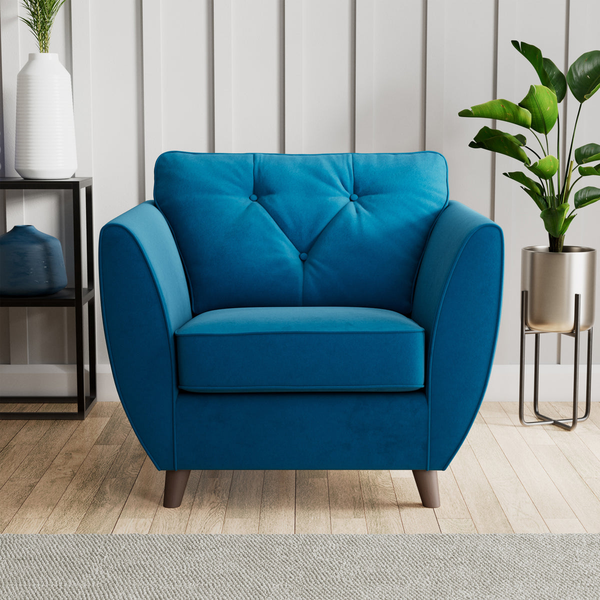 Edison Armchair Dark Feet Marine from Roseland Furniture
