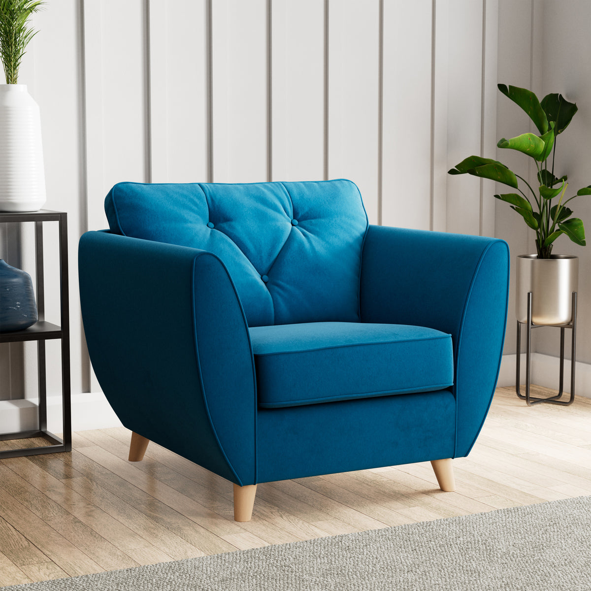 Edison Armchair Light Feet Marine from Roseland Furniture
