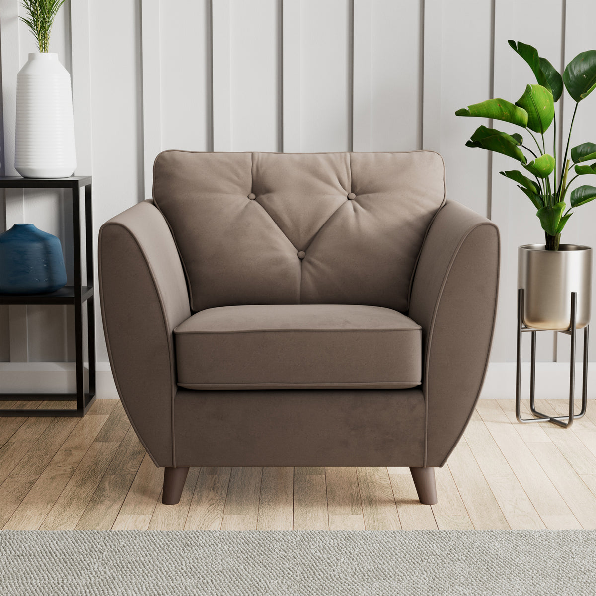 Edison Armchair Dark Feet Mole from Roseland Furniture