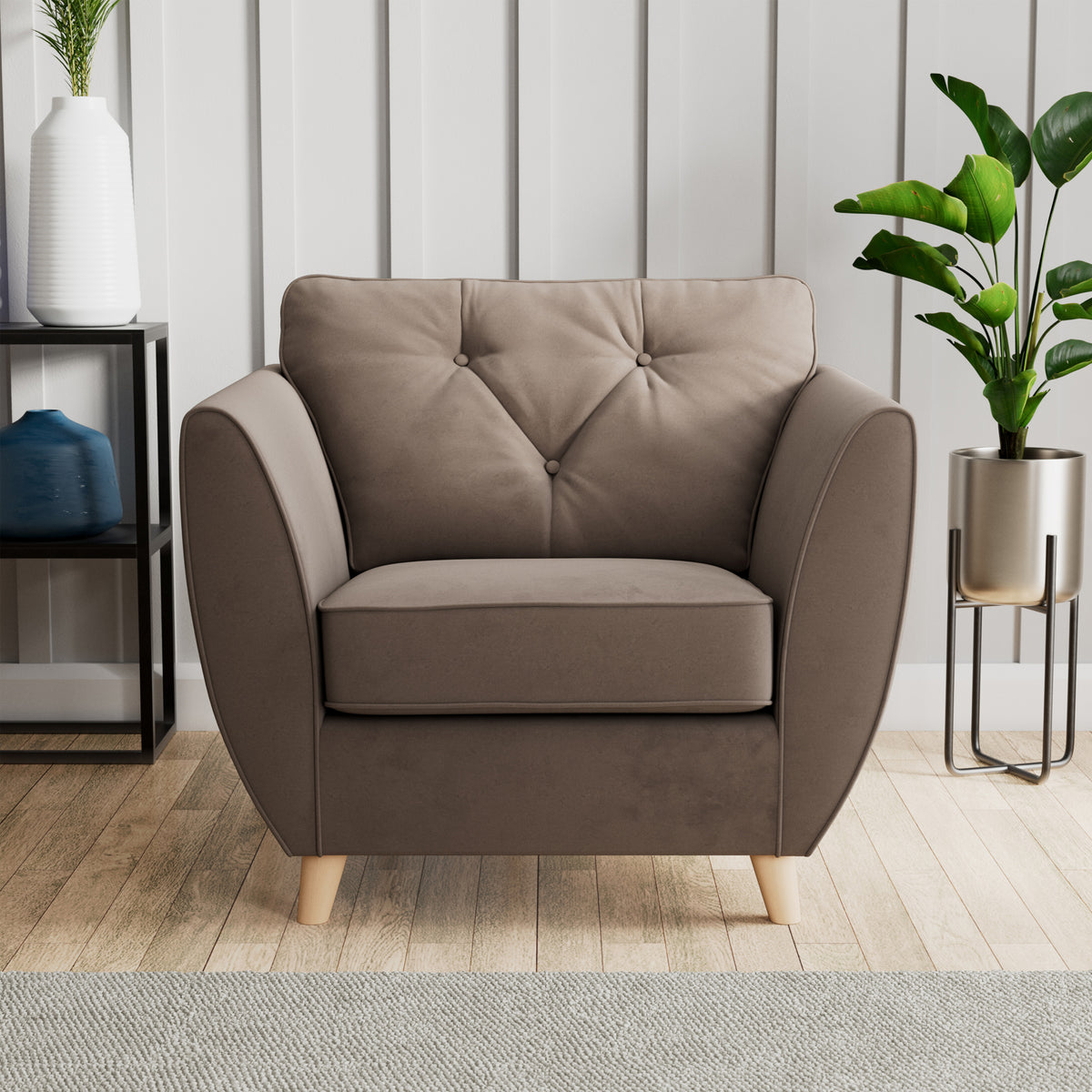Edison Armchair Light Feet Mole from Roseland Furniture