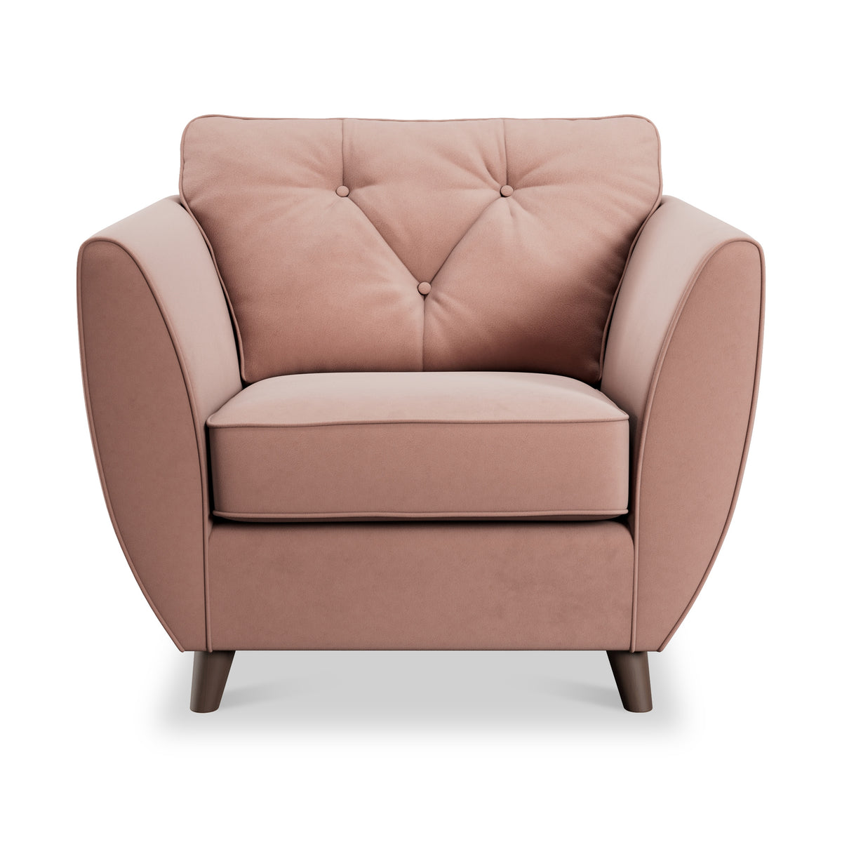 Edison Armchair Dark Feet Blush from Roseland Furniture