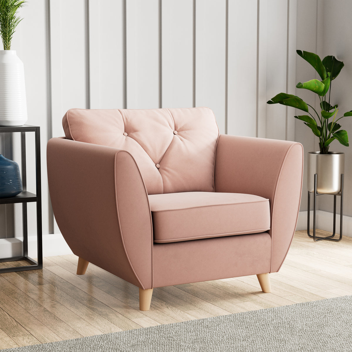 Edison Armchair Light Feet Blush from Roseland Furniture