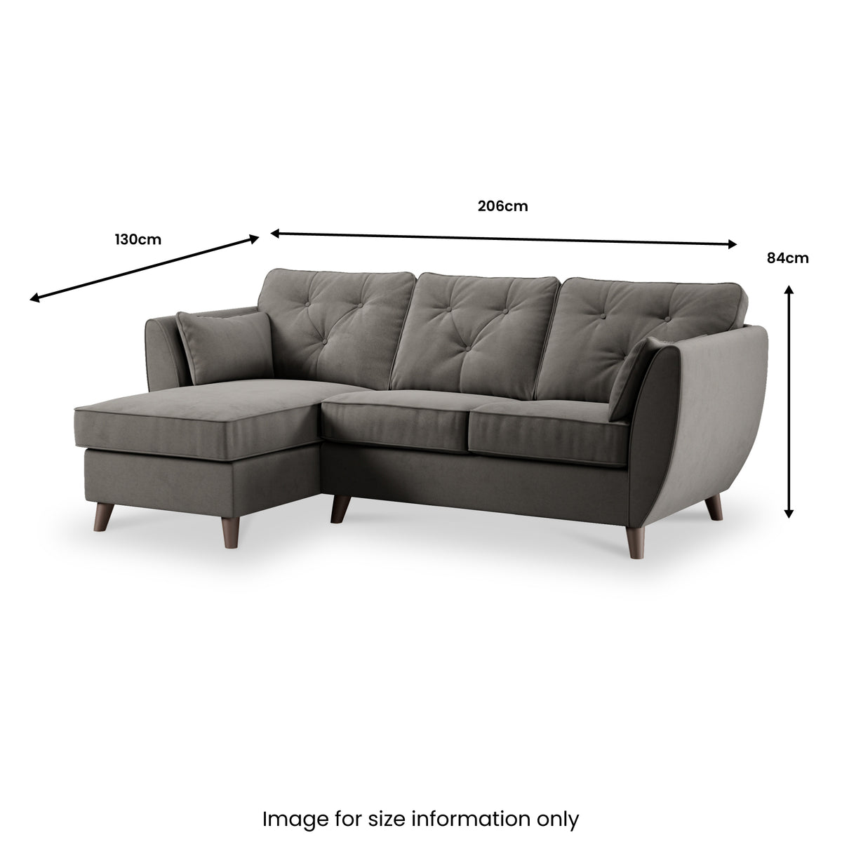 Edison Chaise LH Dark Feet Asphalt from Roseland Furniture
