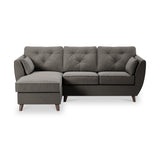 Edison Chaise LH Dark Feet Asphalt from Roseland Furniture
