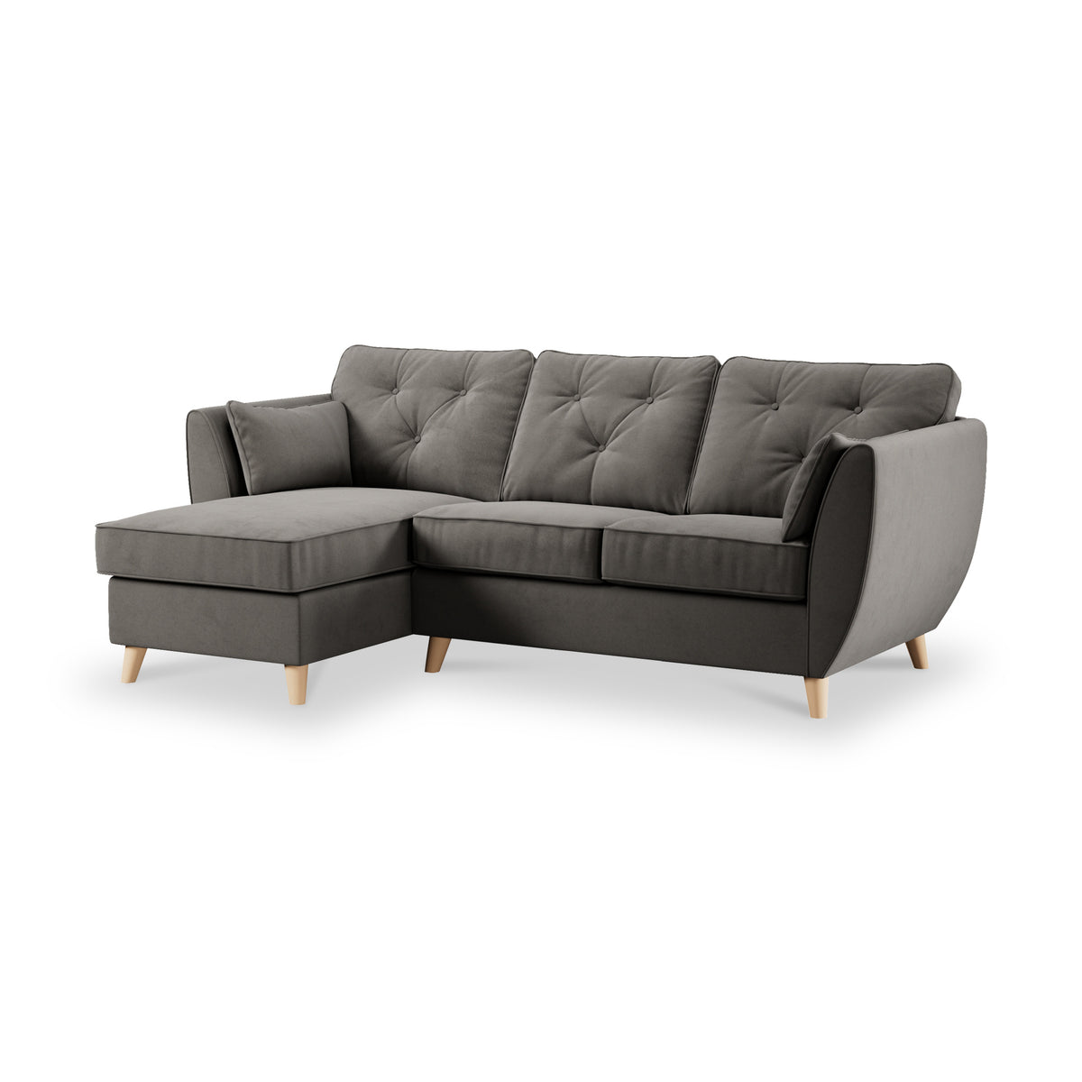 Edison Chaise LH Light Feet Asphalt from Roseland Furniture