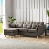 Edison Chaise LH Light Feet Asphalt from Roseland Furniture