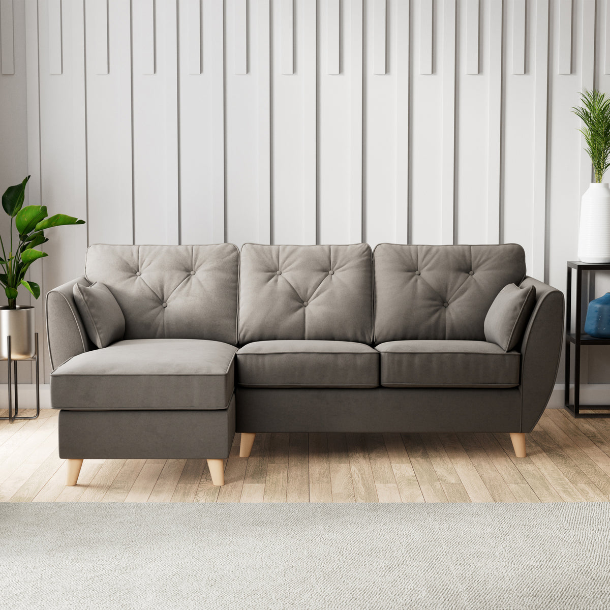 Edison Chaise LH Light Feet Asphalt from Roseland Furniture