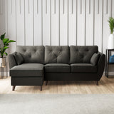 Edison Chaise LH Dark Feet Black from Roseland Furniture