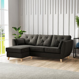 Edison Chaise LH Light Feet Black from Roseland Furniture