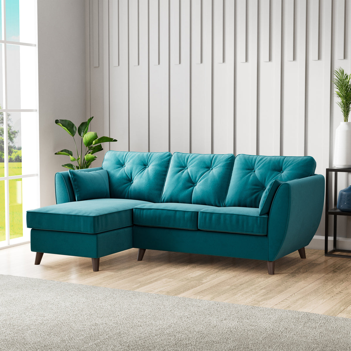 Edison Chaise LH Dark Feet Mallard from Roseland Furniture
