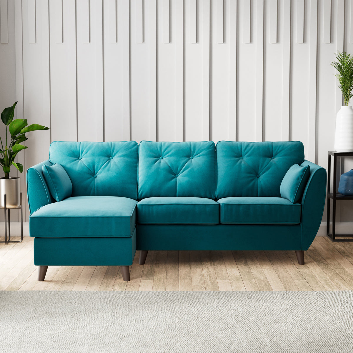 Edison Chaise LH Dark Feet Mallard from Roseland Furniture