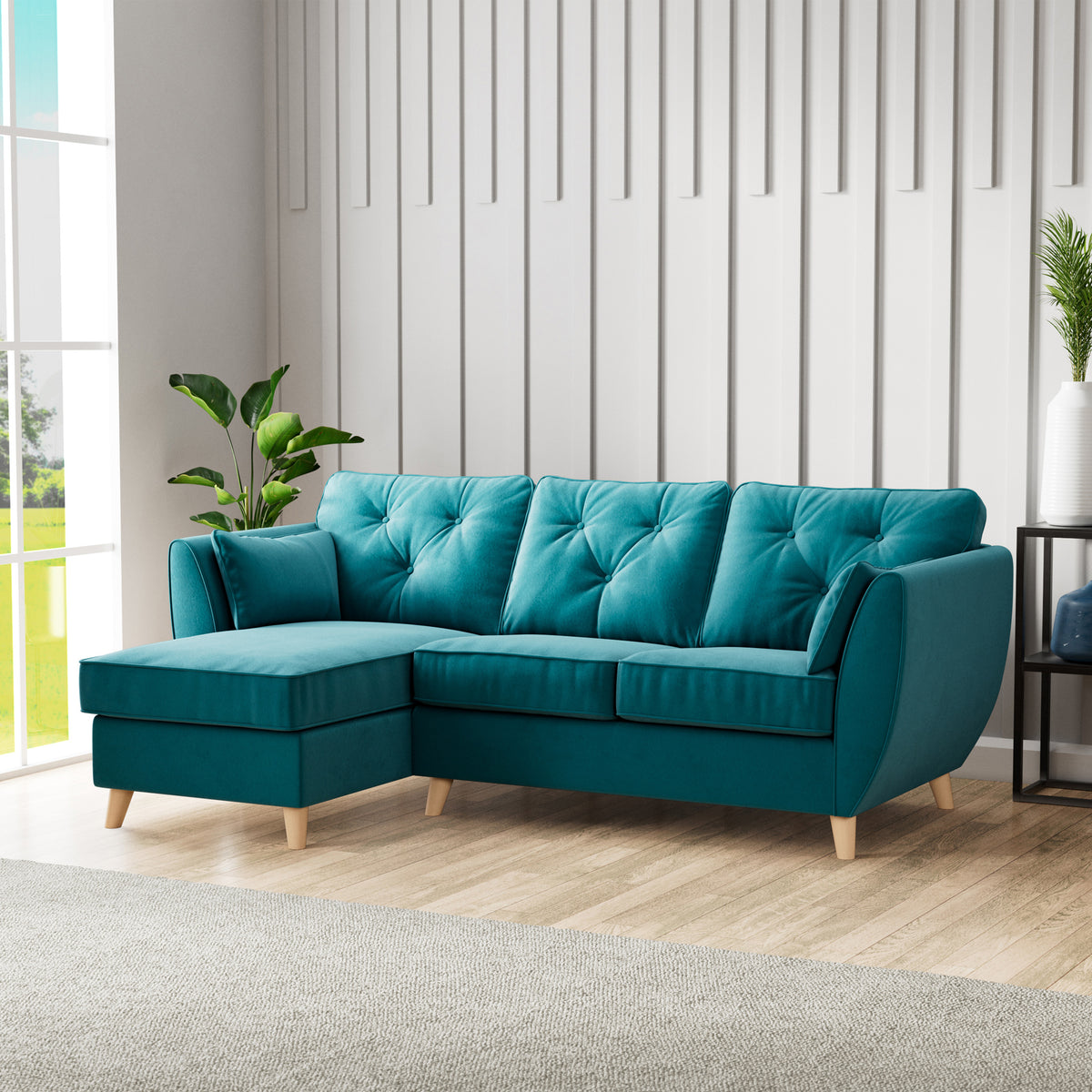 Edison Chaise LH Light Feet Mallard from Roseland Furniture