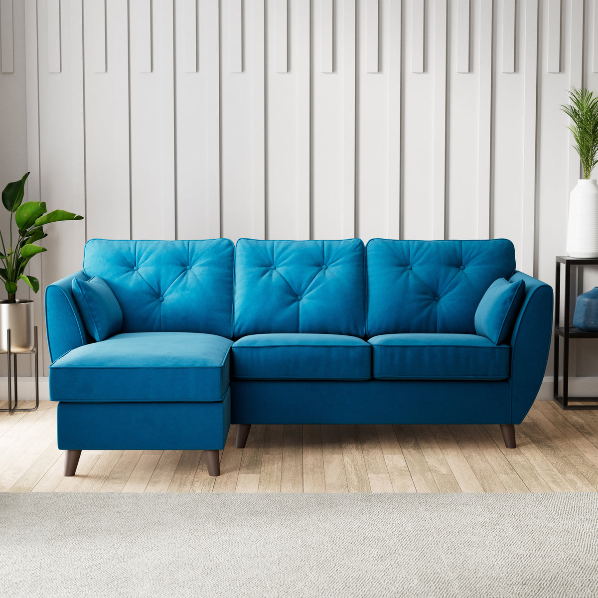 Edison Chaise LH Dark Feet Marine from Roseland Furniture