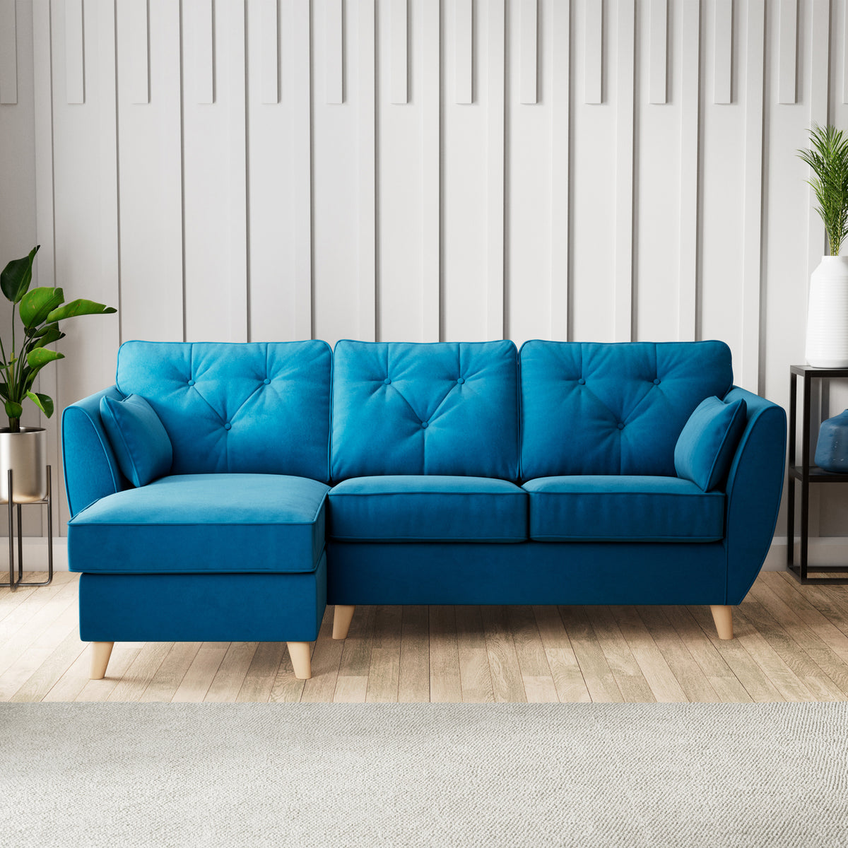Edison Chaise LH Light Feet Marine from Roseland Furniture