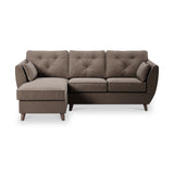 Edison Chaise LH Dark Feet Mole from Roseland Furniture