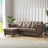 Edison Chaise LH Dark Feet Mole from Roseland Furniture