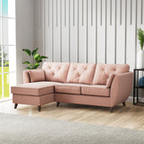 Edison Chaise LH Dark Feet Blush from Roseland Furniture