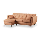 Edison Leather Chaise LH Dark Feet Saddle from Roseland Furniture