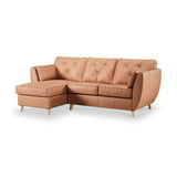 Edison Leather Chaise LH Light Feet Saddle from Roseland Furniture