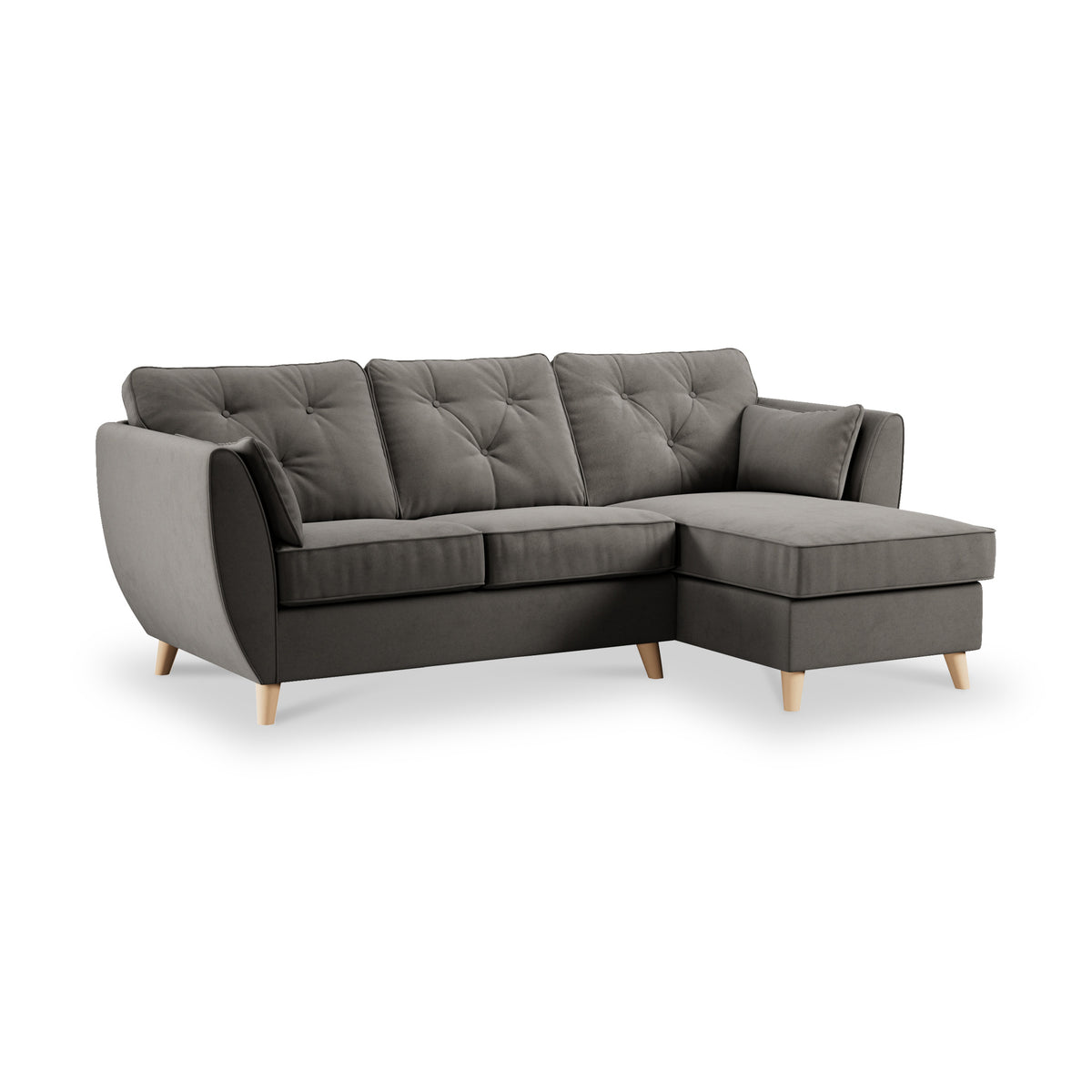Edison Chaise RH Light Feet Asphalt from Roseland Furniture