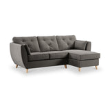 Edison Chaise RH Light Feet Asphalt from Roseland Furniture