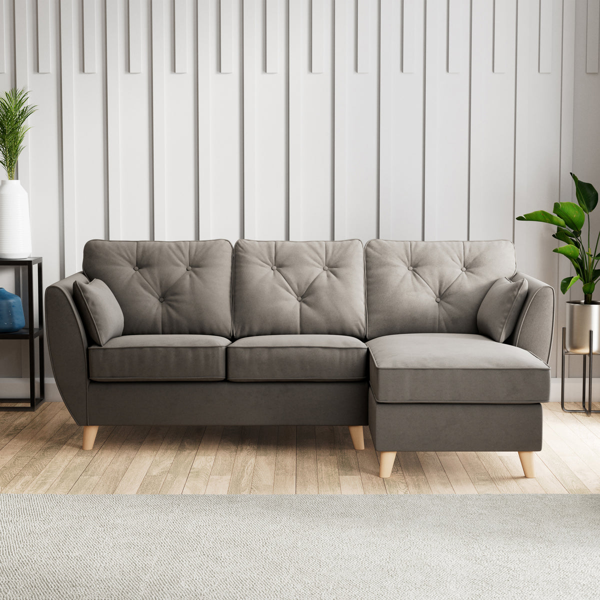 Edison Chaise RH Light Feet Asphalt from Roseland Furniture
