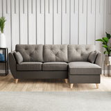 Edison Chaise RH Light Feet Asphalt from Roseland Furniture
