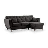 Edison Chaise RH Dark Feet Black from Roseland Furniture