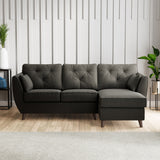 Edison Chaise RH Dark Feet Black from Roseland Furniture