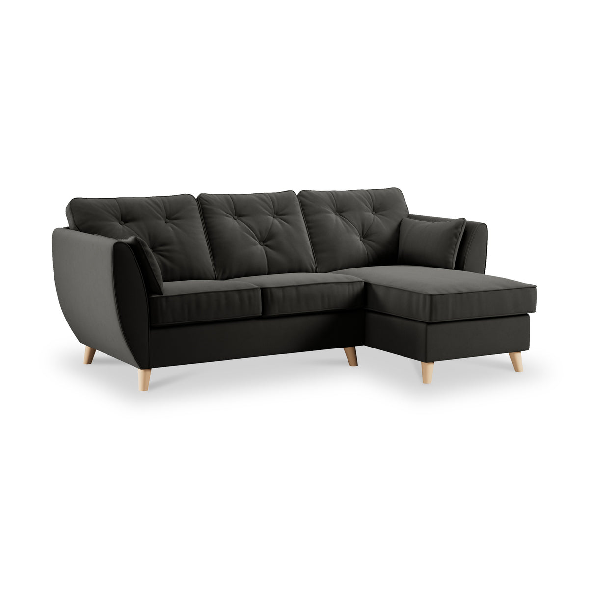 Edison Chaise RH Light Feet Black from Roseland Furniture