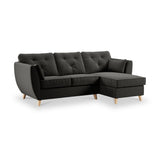 Edison Chaise RH Light Feet Black from Roseland Furniture
