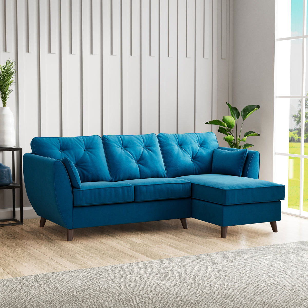 Edison Chaise RH Dark Feet Marine from Roseland Furniture