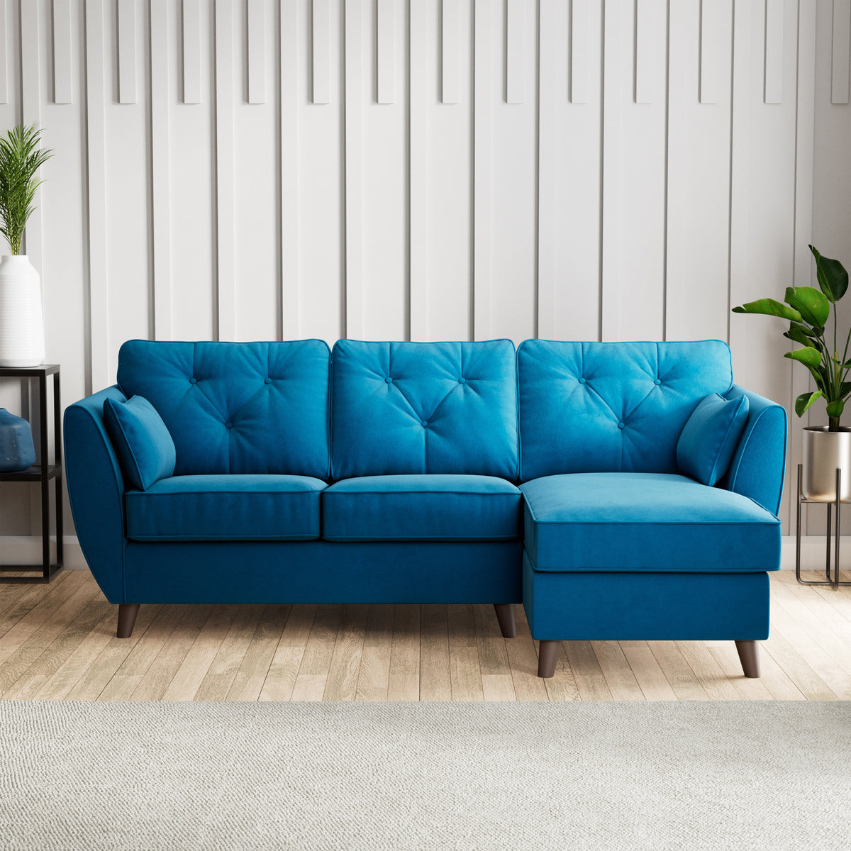 Edison Chaise RH Dark Feet Marine from Roseland Furniture