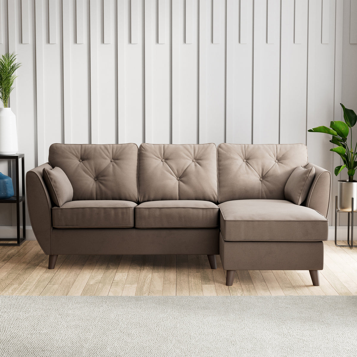 Edison Chaise RH Dark Feet Mole from Roseland Furniture
