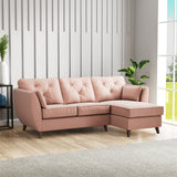 Edison Chaise RH Dark Feet Blush from Roseland Furniture