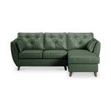Edison Leather Chaise RH Dark Feet Hunter Green from Roseland Furniture