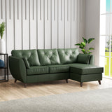 Edison Leather Chaise RH Dark Feet Hunter Green from Roseland Furniture