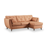Edison Leather Chaise RH Dark Feet Saddle from Roseland Furniture