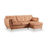 Edison Leather Chaise RH Light Feet Saddle from Roseland Furniture
